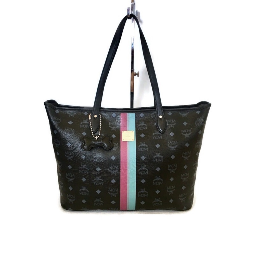 MCM Black Shopper Tote Bag